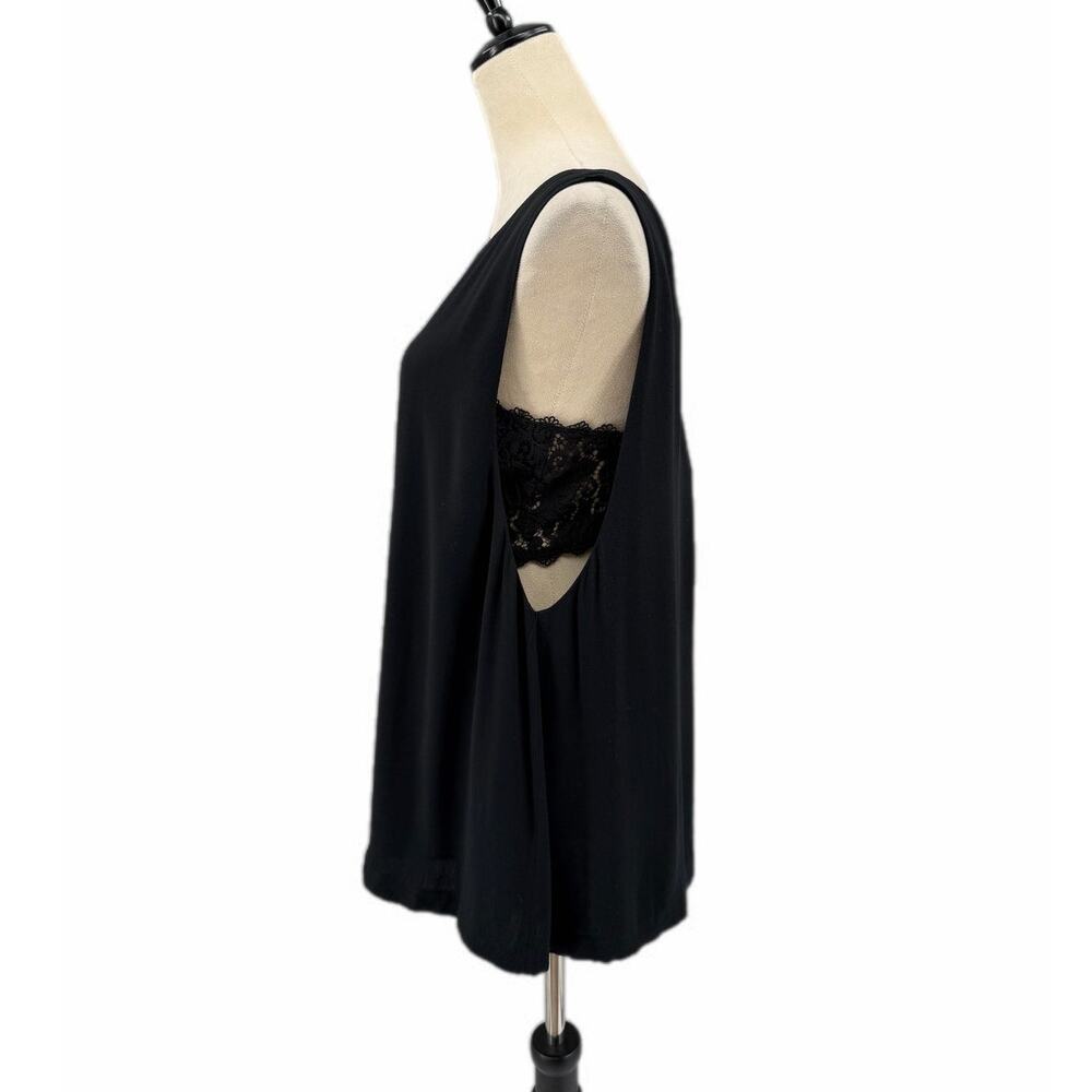 Club Monaco NWT Erielle Chemise Black Tank Removable Lace Bralette Blouse Top